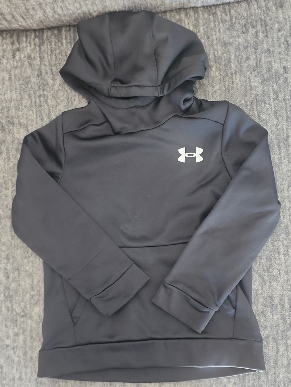 Under Armour Black Hoodie with White Logo - Kids